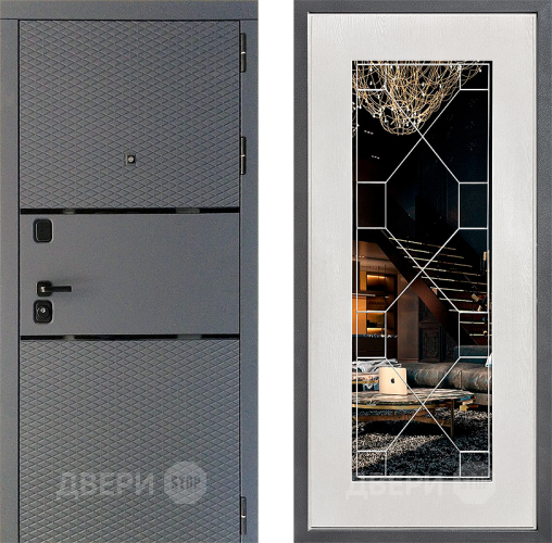 Дверь Дверной континент Диамант Дизайн ФЛ-Тиффани Зеркало Белое дерево в Луховицах