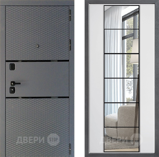 Входная металлическая Дверь Дверной континент Диамант Дизайн ФЛЗ-2 Зеркало Белый софт в Луховицах