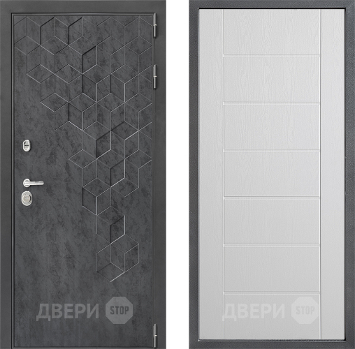 Входная металлическая Дверь Дверной континент ДК-3/713 ФЛ-Лайн Белое дерево в Луховицах