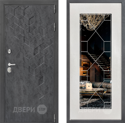 Дверь Дверной континент ДК-3/713 ФЛ-Тиффани Зеркало Белое дерево в Луховицах