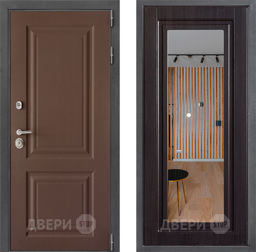 Входная металлическая Дверь Дверной континент ДК-3/729 ФЛЗ Зеркало Венге в Луховицах