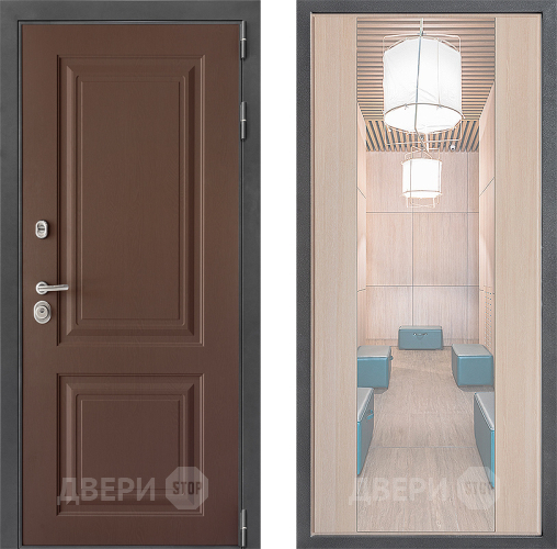 Входная металлическая Дверь Дверной континент ДК-3/729 ФЛЗ-1 Зеркало Капучино в Луховицах