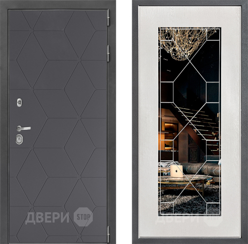 Дверь Дверной континент ДК-3/744 ФЛ-Тиффани Зеркало Белое дерево в Луховицах