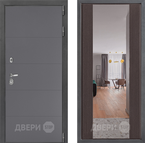 Входная металлическая Дверь Дверной континент ДК-3/649 ФЛЗ-1 Зеркало Венге в Луховицах