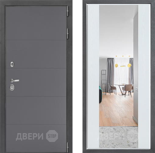 Дверь Дверной континент ДК-3/649 ФЛЗ-1 Зеркало Белое дерево в Луховицах