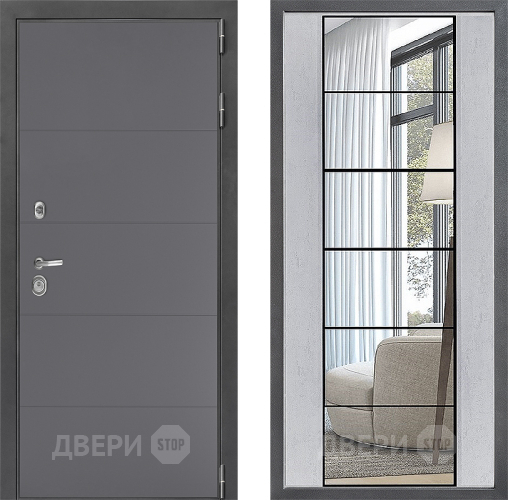 Дверь Дверной континент ДК-3/649 ФЛЗ-2 Зеркало Бетон светлый в Луховицах