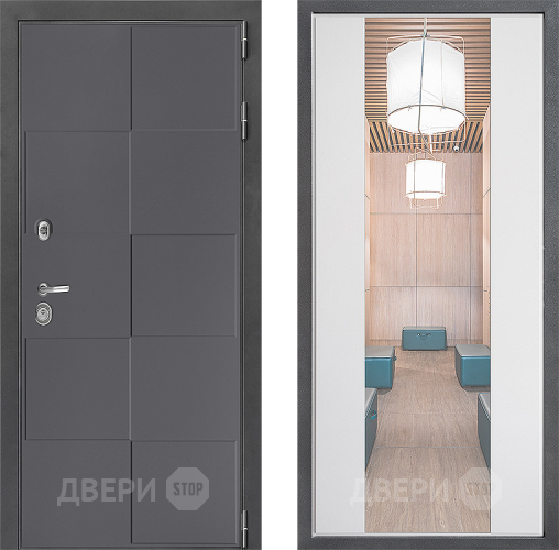 Дверь Дверной континент ДК-3/606 ФЛЗ-1 Зеркало Белый софт в Луховицах
