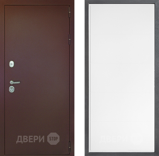 Входная металлическая Дверь Дверной континент Рубикон Медь Дизайн ФЛ-649 Белый софт в Луховицах