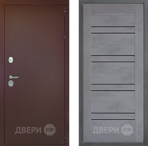 Входная металлическая Дверь Дверной континент Рубикон Медь Дизайн ФЛ-49 Бетон серый в Луховицах