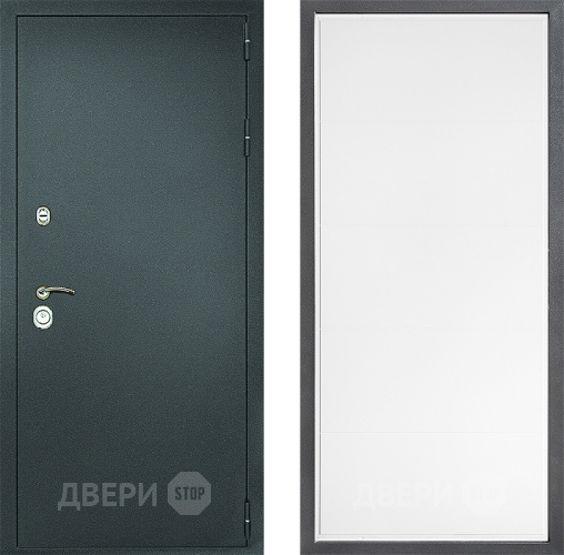 Входная металлическая Дверь Дверной континент Рубикон Серебро Дизайн ФЛ-649 Белый софт в Луховицах