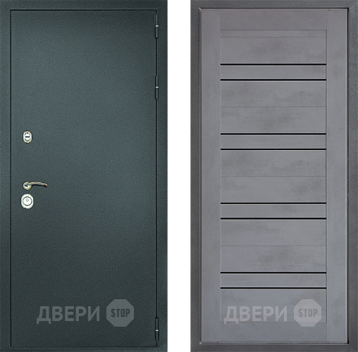 Дверь Дверной континент Рубикон Серебро Дизайн ФЛ-49 Бетон серый в Луховицах