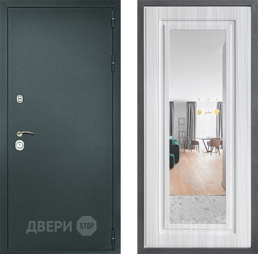 Дверь Дверной континент Рубикон Серебро Дизайн ФЛЗ Зеркало Сандал белый в Луховицах