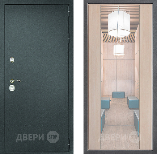 Входная металлическая Дверь Дверной континент Рубикон Серебро Дизайн ФЛЗ-1 Зеркало Капучино в Луховицах