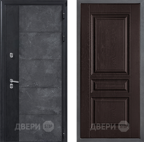 Входная металлическая Дверь Дверной континент ДК-15 Бетон ТЕРМО ФЛ-243 Дуб шоколадный в Луховицах