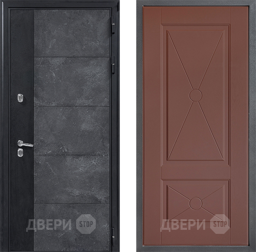 Входная металлическая Дверь Дверной континент ДК-15 Бетон ТЕРМО ФЛ-617 Ясень шоколадный в Луховицах