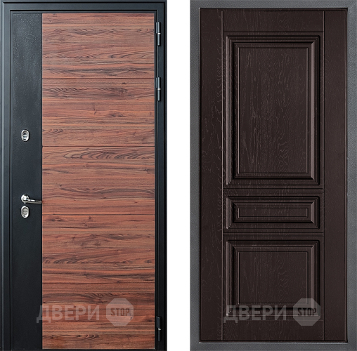 Входная металлическая Дверь Дверной континент ДК-15 Красное Дерево ТЕРМО ФЛ-243 Дуб шоколадный в Луховицах