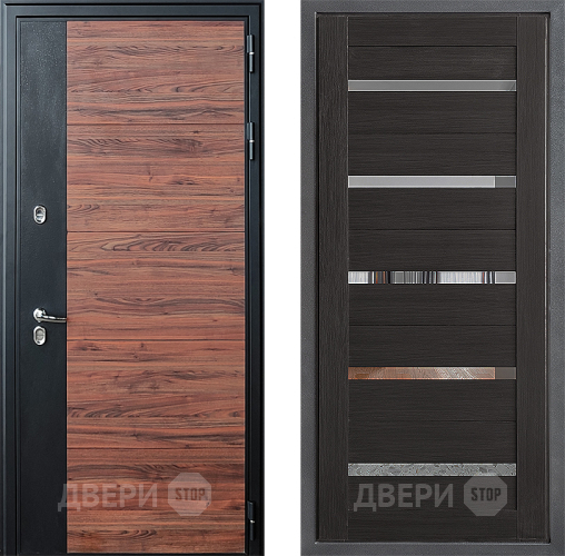 Входная металлическая Дверь Дверной континент ДК-15 Красное Дерево ТЕРМО ФЛ-47 Венге в Луховицах