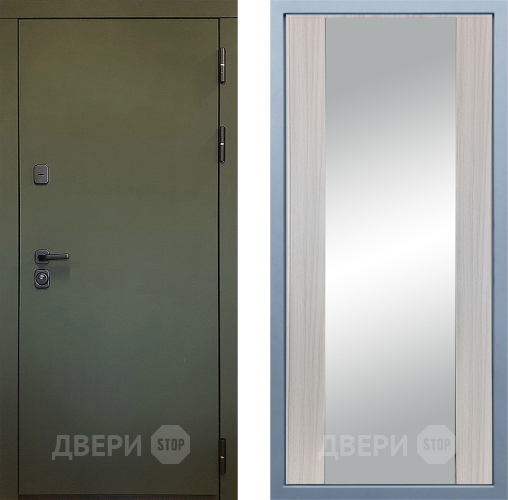 Входная металлическая Дверь Дива МД-61 Д-15 Зеркало Сандал белый в Луховицах
