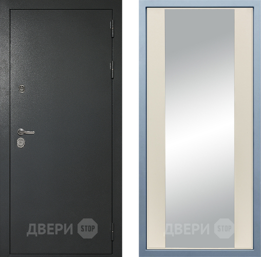 Входная металлическая Дверь Дива МД-40 Титан Д-15 Зеркало Шампань в Луховицах