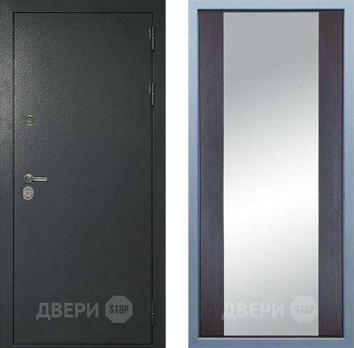 Входная металлическая Дверь Дива МД-40 Титан Д-15 Зеркало Венге в Луховицах