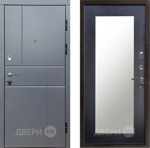 Входная металлическая Дверь Престиж Горизонт Грэй Зеркло Пастораль Венге в Луховицах