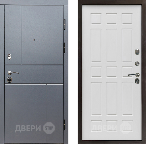 Входная металлическая Дверь Престиж Горизонт Грэй Спарта Белое дерево в Луховицах