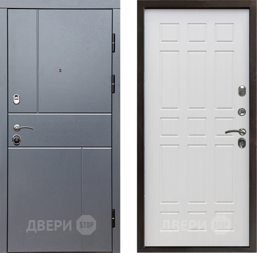 Входная металлическая Дверь Престиж Горизонт Грэй Спарта Лиственница белая в Луховицах