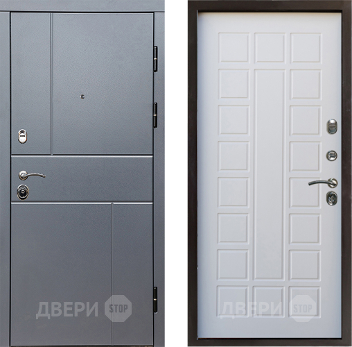 Входная металлическая Дверь Престиж Горизонт Грэй Престиж Белое дерево в Луховицах