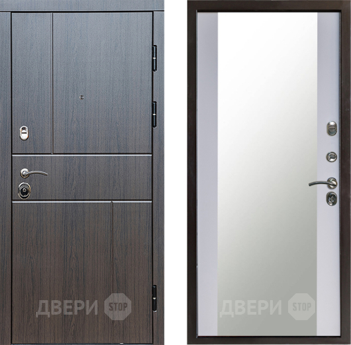 Входная металлическая Дверь Престиж Горизонт Венге Зеркало Белый софт в Луховицах