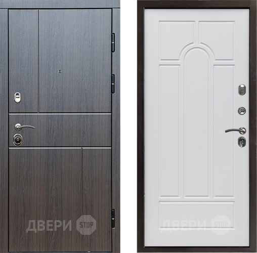 Входная металлическая Дверь Престиж Горизонт Венге Арка Белое дерево в Луховицах