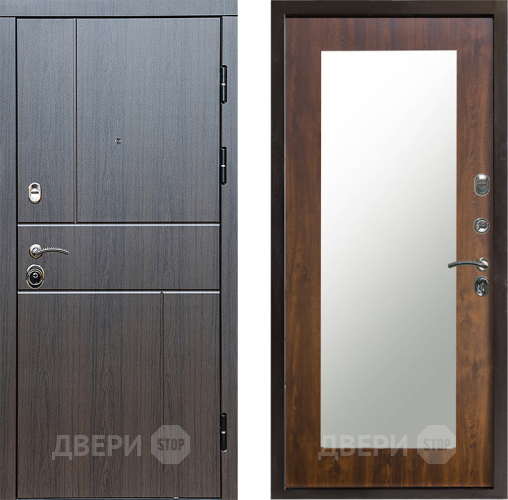 Входная металлическая Дверь Престиж Горизонт Венге Зеркло Пастораль Дуб в Луховицах