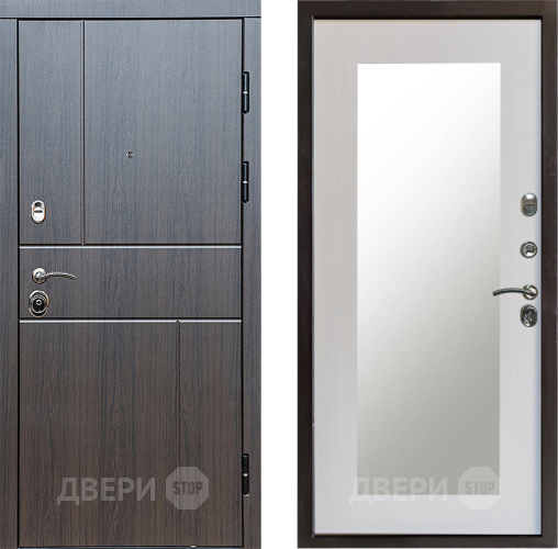 Входная металлическая Дверь Престиж Горизонт Венге Зеркло Пастораль Лиственница белая в Луховицах