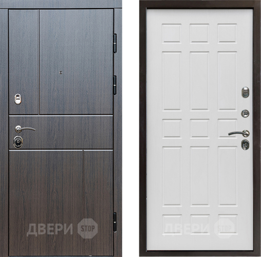 Входная металлическая Дверь Престиж Горизонт Венге Спарта Белое дерево в Луховицах