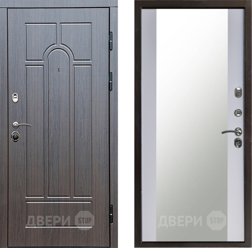 Входная металлическая Дверь Престиж Арка Зеркало Белый софт в Луховицах