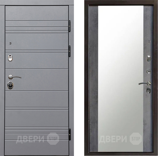 Дверь Престиж Линия Грэй Зеркало Бетон темный в Луховицах