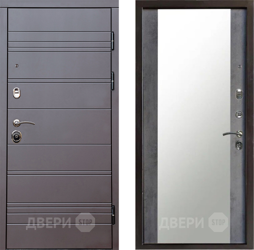 Дверь Престиж Линия Браун Зеркало Бетон темный в Луховицах