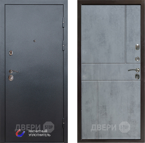 Входная металлическая Дверь Престиж Графит Горизонт Бетон темный в Луховицах