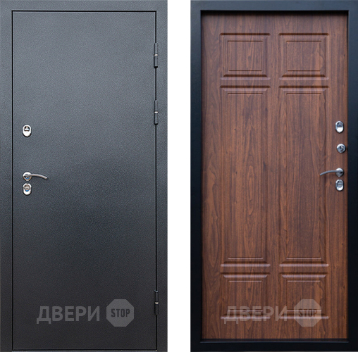 Входная металлическая Дверь Престиж TERMO с терморазрывом Снегирь Серебро Премиум Орех темный в Луховицах