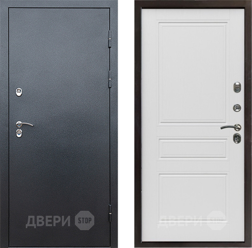 Входная металлическая Дверь Престиж TERMO с терморазрывом Снегирь Серебро Классика Лиственница белая в Луховицах
