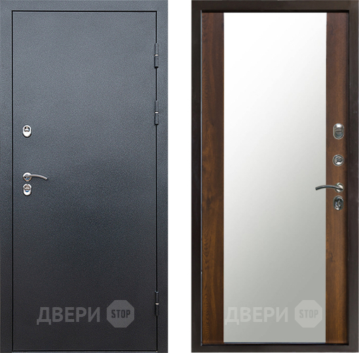 Входная металлическая Дверь Престиж TERMO с терморазрывом Снегирь Серебро Зеркало Дуб в Луховицах