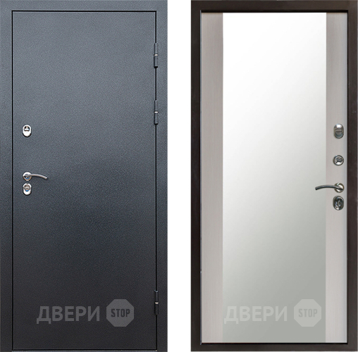 Входная металлическая Дверь Престиж TERMO с терморазрывом Снегирь Серебро Зеркало Лиственница белая в Луховицах
