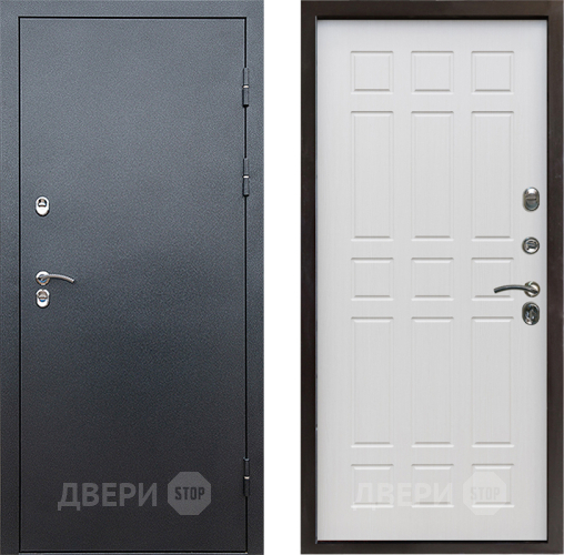Входная металлическая Дверь Престиж TERMO с терморазрывом Снегирь Серебро Спарта Лиственница белая в Луховицах