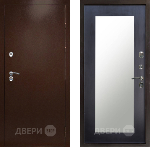 Входная металлическая Дверь Престиж TERMO с терморазрывом Снегирь Медь Зеркало пастораль Венге в Луховицах