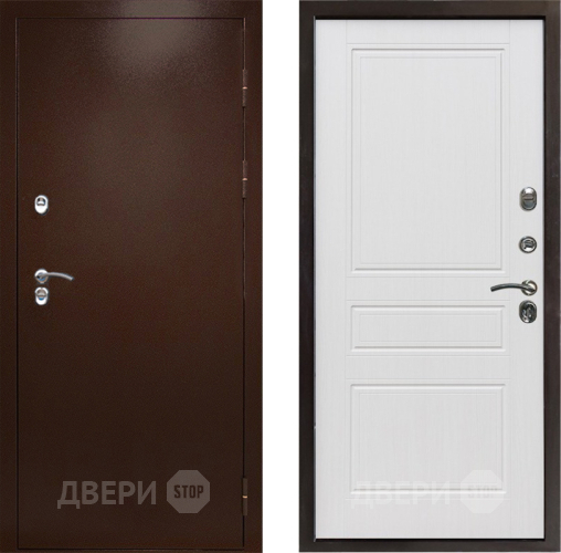 Входная металлическая Дверь Престиж TERMO с терморазрывом Снегирь Медь Классика Белое дерево в Луховицах