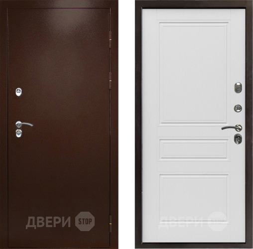 Входная металлическая Дверь Престиж TERMO с терморазрывом Снегирь Медь Классика Лиственница белая в Луховицах