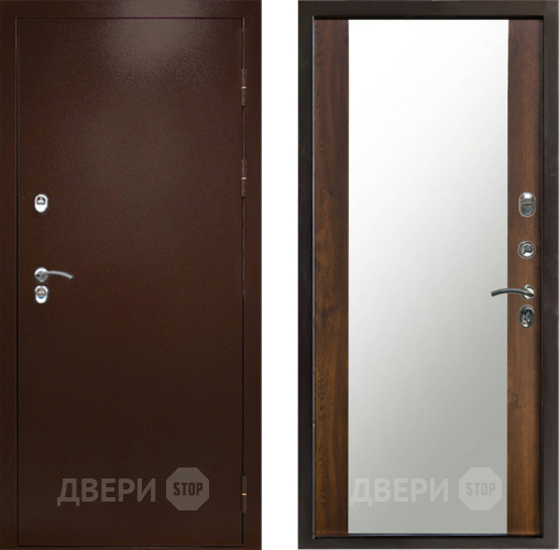 Входная металлическая Дверь Престиж TERMO с терморазрывом Снегирь Медь Зеркало Дуб в Луховицах