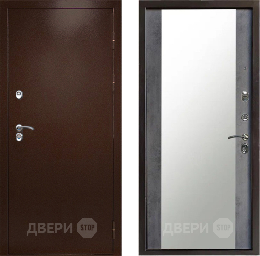 Входная металлическая Дверь Престиж TERMO с терморазрывом Снегирь Медь Зеркало Бетон темный в Луховицах