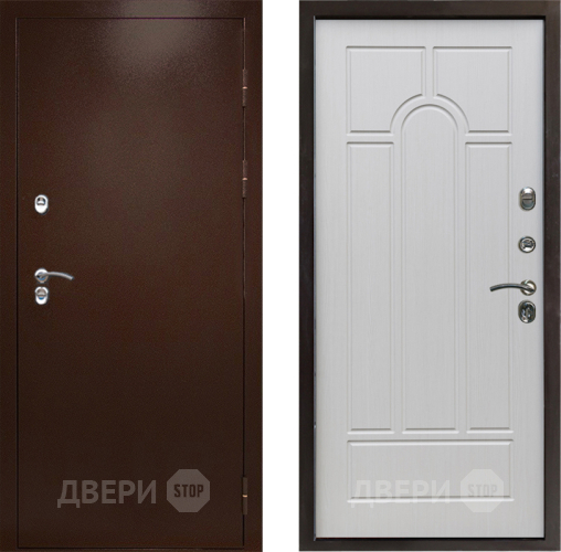 Входная металлическая Дверь Престиж TERMO с терморазрывом Снегирь Медь Арка Лиственница белая в Луховицах