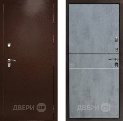 Входная металлическая Дверь Престиж TERMO с терморазрывом Снегирь Медь Горизонт Бетон темный в Луховицах