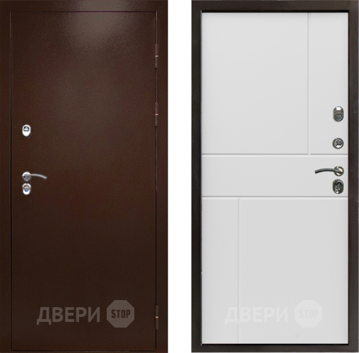 Входная металлическая Дверь Престиж TERMO с терморазрывом Снегирь Медь Горизонт Бетон белый в Луховицах